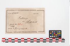 Etiketten zu Bronzehelmscheitelscheibe (NHMW-PRAE-025080)